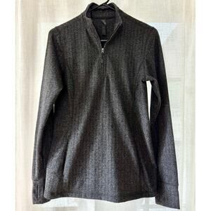 KYODAN Size M 1/4-Zip Alpine Sweater Sweatshirt Double Brushed Black Gray